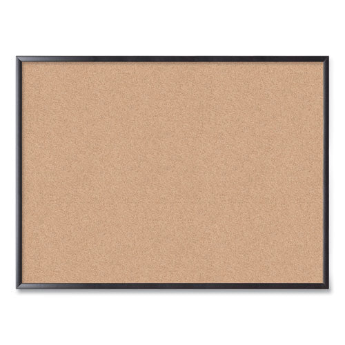 Cork Bulletin Board, 48" X 36" (actual Size: 47" X 35"), Tan Surface, Black Wood Frame