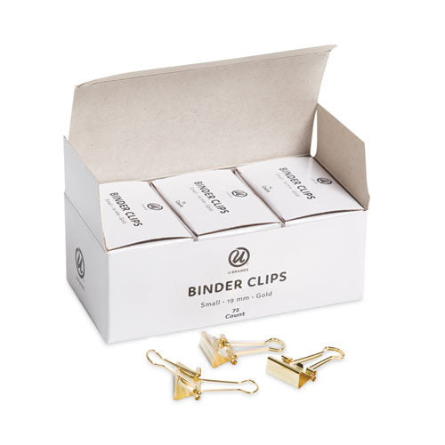 Binder Clips, Small, Gold, 72/pack