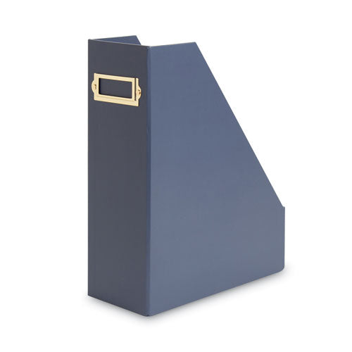 Four-piece Desk Organization Kit, Magazine Holder/paper Tray/pencil Cup/storage Bin, Chipboard, Navy