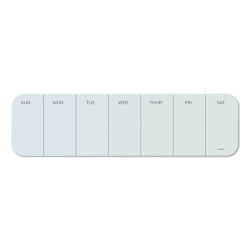 Cubicle Glass Dry Erase Board, Monthly Planning/scheduling Calendar, 20" X 5.5", White Surface