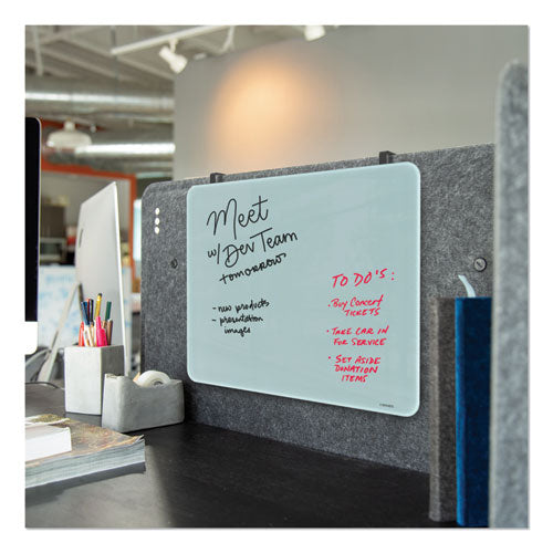 Cubicle Glass Dry Erase Board, 20" X 16", White Surface