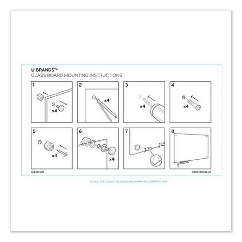 Magnetic Glass Dry Erase Board Value Pack, 48" X 36" (actual Size: 47" X 35"), Frosted White Surface