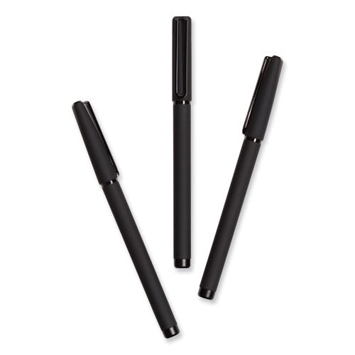 Catalina Soft Touch Porous Point Pen, Stick, Fine 0.7 Mm, Black Ink, Black Barrel, Dozen