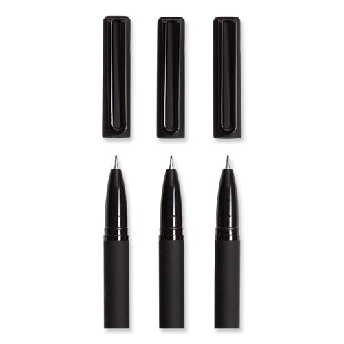 Catalina Soft Touch Porous Point Pen, Stick, Fine 0.7 Mm, Black Ink, Black Barrel, Dozen