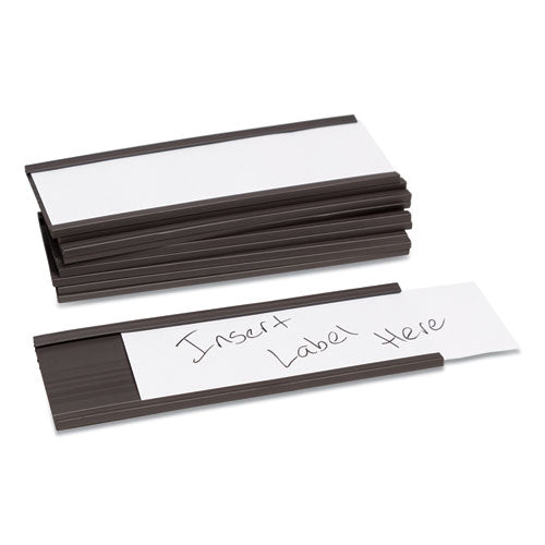 Magnetic Card Holders, 6 X 2, Black, 10/pack