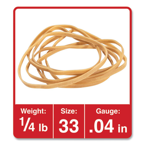 Rubber Bands, Size 33, 0.04" Gauge, Beige, 4 Oz Box, 160/pack