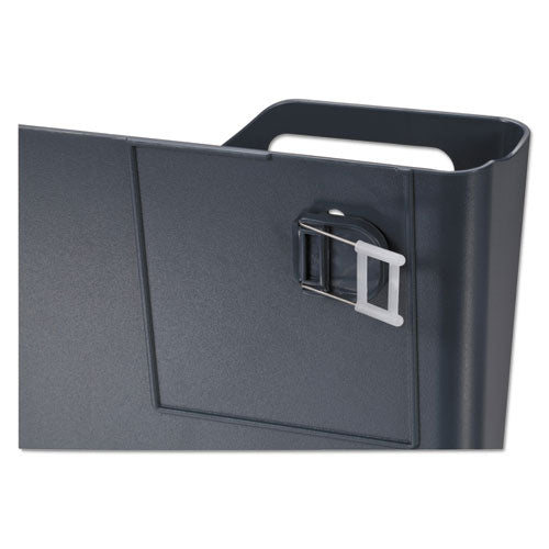 Recycled Plastic Cubicle Single File Pocket, Cubicle Pins Mount, 13.5 X 3 X 7, Charcoal