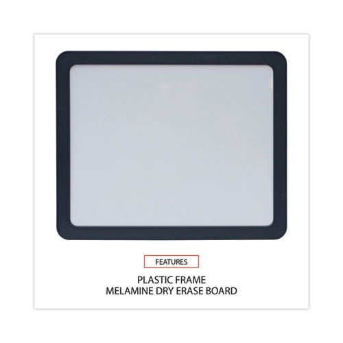 Recycled Cubicle Dry Erase Board, 15.88" X 12.88", White Surface, Charcoal Gray Plastic Frame