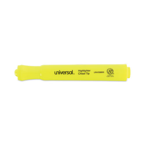 Desk Highlighter Value Pack, Fluorescent Yellow Ink, Chisel Tip, Yellow Barrel, 36/pack