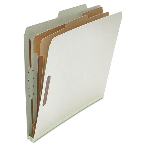 Six-section Pressboard Classification Folders, 2" Expansion, 2 Dividers, 6 Fasteners, Letter Size, Gray Exterior, 10/box