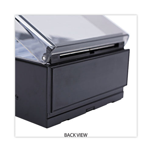 Business Card File, Holds 600 2 X 3.5 Cards, 4.25 X 8.25 X 2.5, Metal/plastic, Black