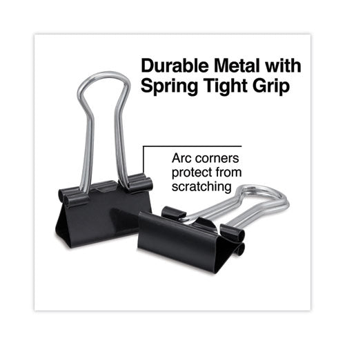 Binder Clips With Storage Tub, Small, Black/silver, 40/pack