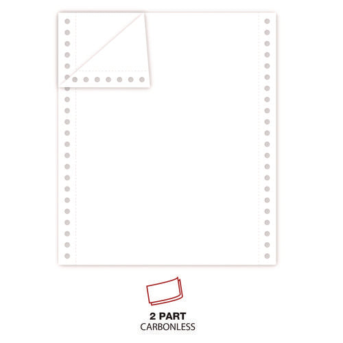 Printout Paper, 2-part, 15 Lb Bond Weight, 9.5 X 11, White, 1,650/carton