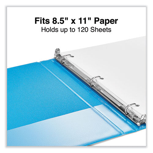 Slant D-ring View Binder, 3 Rings, 0.5" Capacity, 11 X 8.5, Light Blue