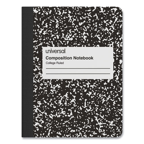 Composition Book, Medium/college Rule, Black Marble Cover, (100) 9.75 X 7.5 Sheets, 6/pack