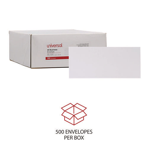 Open-side Business Envelope, #9, Square Flap, Gummed Closure, 3.88 X 8.88, White, 500/box