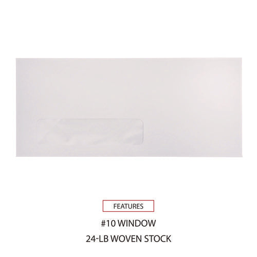 Open-side Business Envelope, 1 Window, #10, Commercial Flap, Gummed Closure, 4.13 X 9.5, White, 500/box