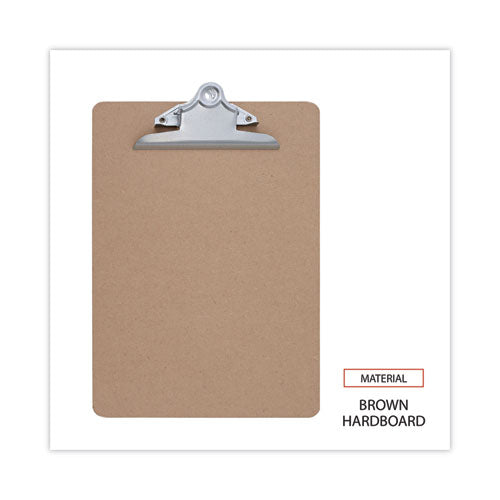 Hardboard Clipboard, 1.25" Clip Capacity, Holds 8.5 X 11 Sheets, Brown, 3/pack