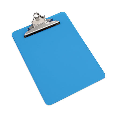 Plastic Clipboard With High Capacity Clip, 1.25" Clip Capacity, Holds 8.5 X 11 Sheets, Translucent Blue