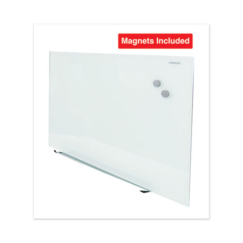 Frameless Magnetic Glass Marker Board, 48" X 36", White Surface