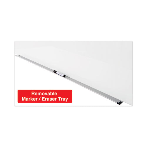 Frameless Magnetic Glass Marker Board, 72" X 48", White Surface