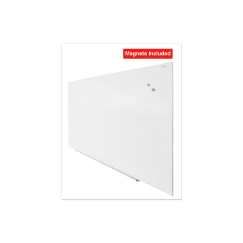 Frameless Magnetic Glass Marker Board, 72" X 48", White Surface