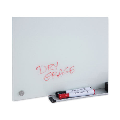 Frameless Glass Marker Board, 36" X 24", White Surface