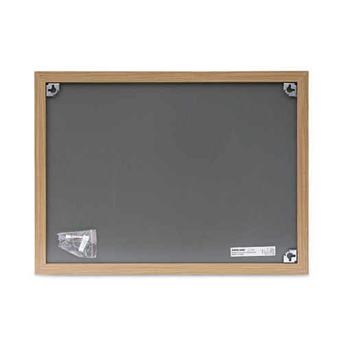 Cork Board With Oak Style Frame, 24" X 18", Tan Surface, Oak Finished Wood Frame