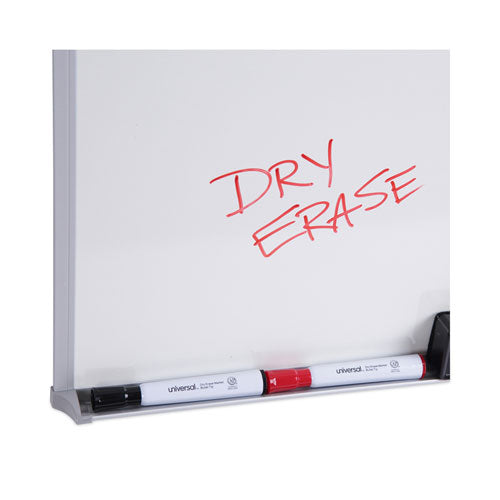 Melamine Dry Erase Board With Aluminum Frame, 24" X 18", White Surface, Anodized Aluminum Frame