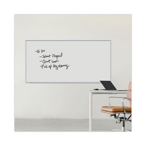 Deluxe Melamine Dry Erase Board, 96" X 48", White Surface, Anodized Aluminum Frame