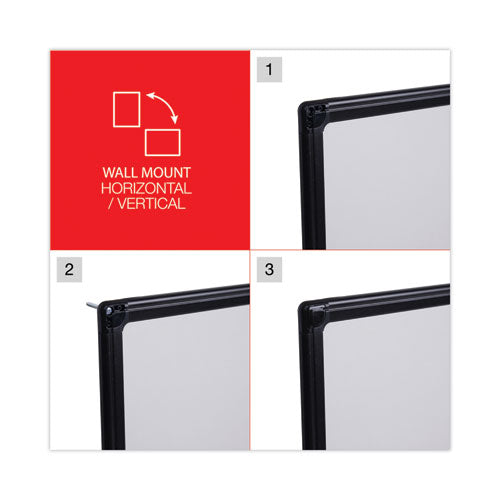 Design Series Deluxe Dry Erase Board, 36" X 24", White Surface, Black Anodized Aluminum Frame