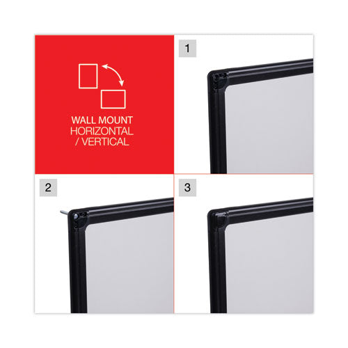 Design Series Deluxe Dry Erase Board, 48" X 36", White Surface, Black Anodized Aluminum Frame