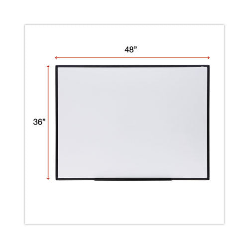 Design Series Deluxe Dry Erase Board, 48" X 36", White Surface, Black Anodized Aluminum Frame