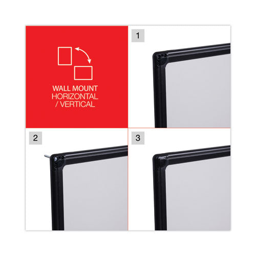 Design Series Deluxe Dry Erase Board, 24" X 18", White Surface, Black Anodized Aluminum Frame