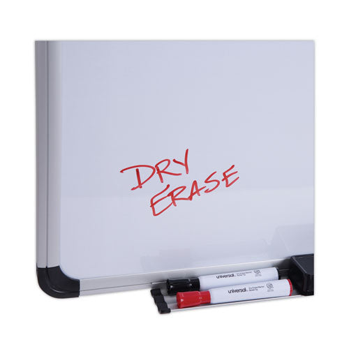 Deluxe Porcelain Magnetic Dry Erase Board, 36" X 24", White Surface, Silver/black Aluminum Frame