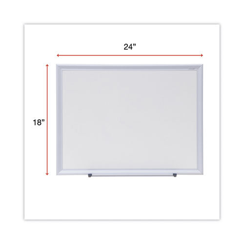 Deluxe Melamine Dry Erase Board, 24" X 18", White Surface, Satin Aluminum Frame