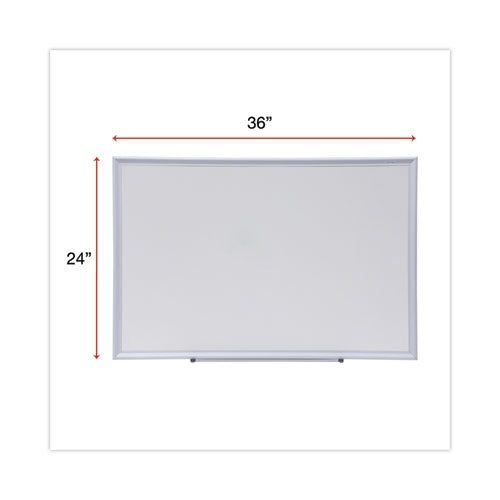 Deluxe Melamine Dry Erase Board, 36" X 24", White Surface, Satin Aluminum Frame