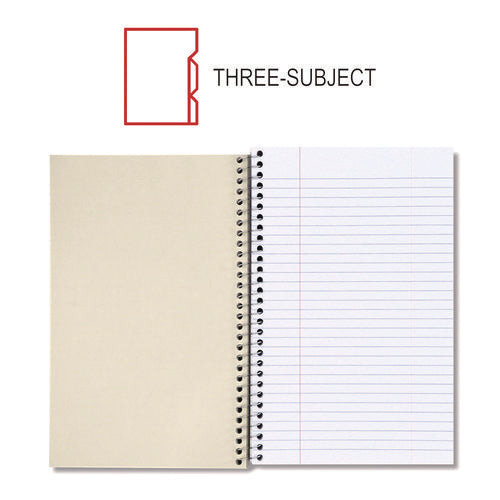 Wirebound Notebook, 3-subject, Medium/college Rule, Black Cover, (120) 9.5 X 6 Sheets