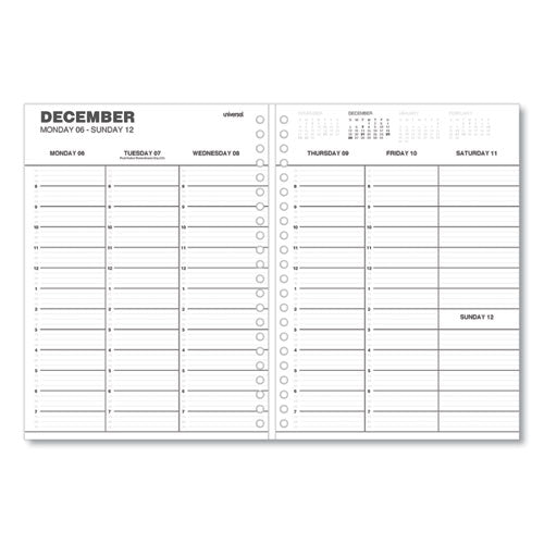 Weekly Planner, 11 X 8, Black Cover, 14-month: Dec 2024 To Jan 2026