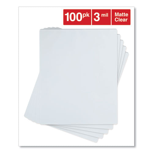 Laminating Pouches, 3 Mil, 9" X 11.5", Gloss Clear, 100/box