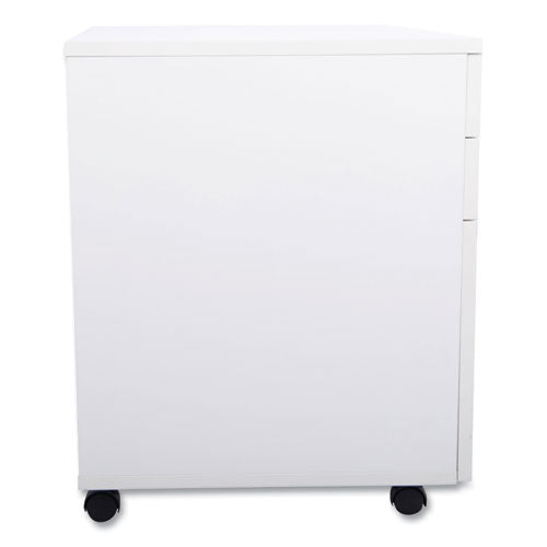 Essentials Mobile Pedestal File, Left Or Right, 3-drawers: Box/box/file, Legal/letter, White, 15.6" X 21.3" X 24.3"