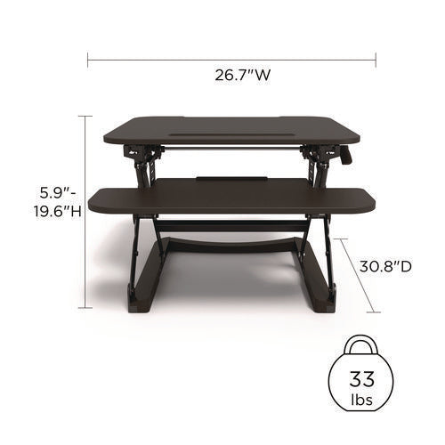 Flexfit Manual Adjustable Desk Converter, 26.7 X 30.8 X 5.9 To 19.6, Black