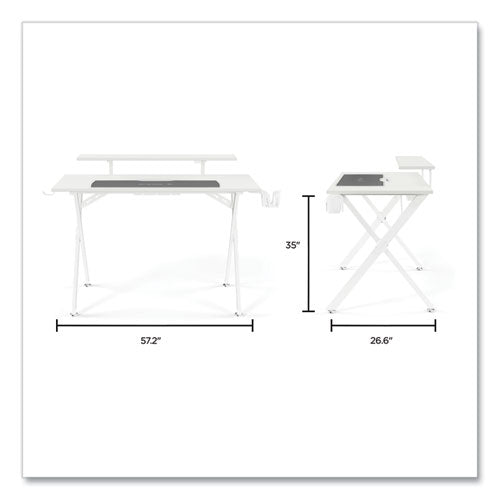 Vizon 47" Gaming Desk, 47.2" X 26.6" X 35", White Colorway