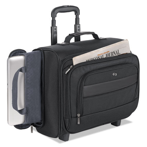 Classic Rolling Overnighter Case, Fits Devices Up To 15.6", Ballistic Polyester, 16.14 X 6.69 X 13.78, Black