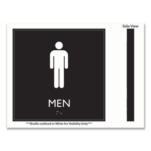 Ada Sign, Men, Plastic, 8 X 8, Clear/white