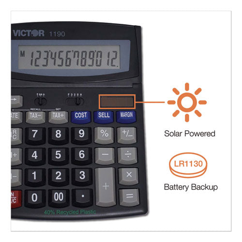 1190 Executive Desktop Calculator, 12-digit Lcd