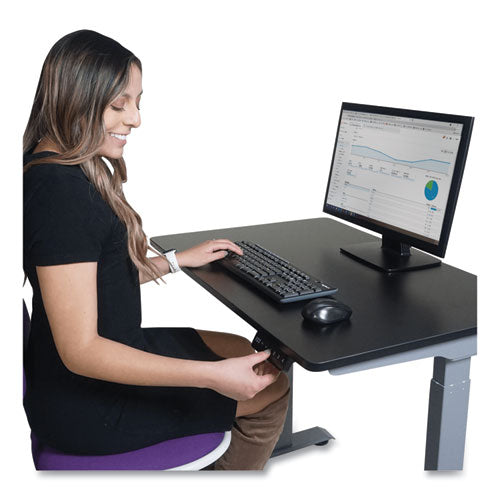 Electric Height Adjustable Standing Desk, 36 X 23.6 X 28.7 To 48.4, Black