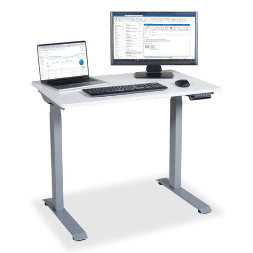 Electric Height Adjustable Standing Desk, 36 X 23.6 X 38.7 To 48.4, White