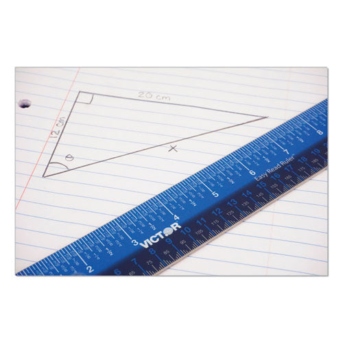 Easy Read Stainless Steel Ruler, Standard/metric, 18".25 Long, Blue