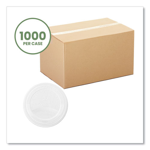 89 Series Hot Cup Lids, Compostable, Fits 89-series Hot Cups, White, 1,000/carton